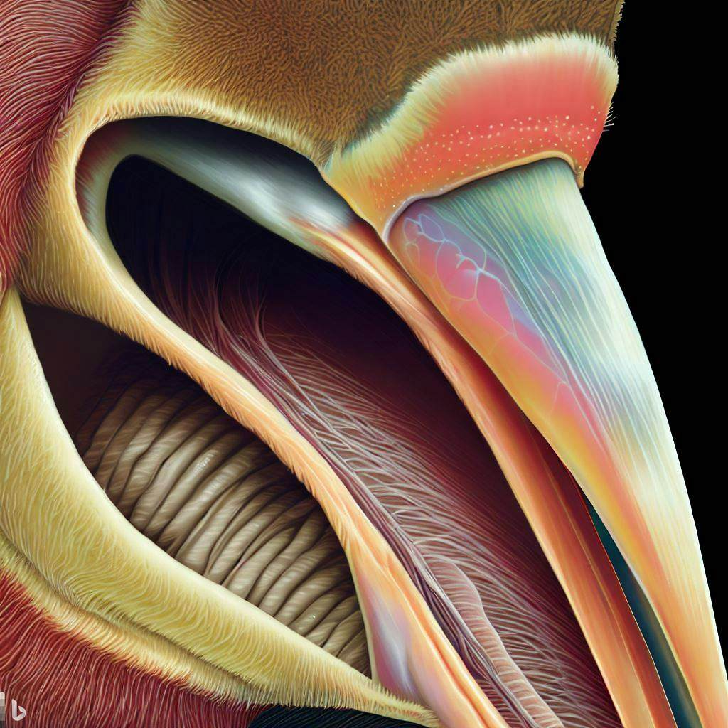 The structure of the toucan's beak features hollow chambers, making it lighter.